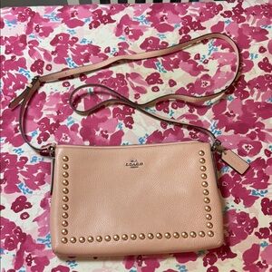 Coach Blush Pink Studded Crossbody Bag